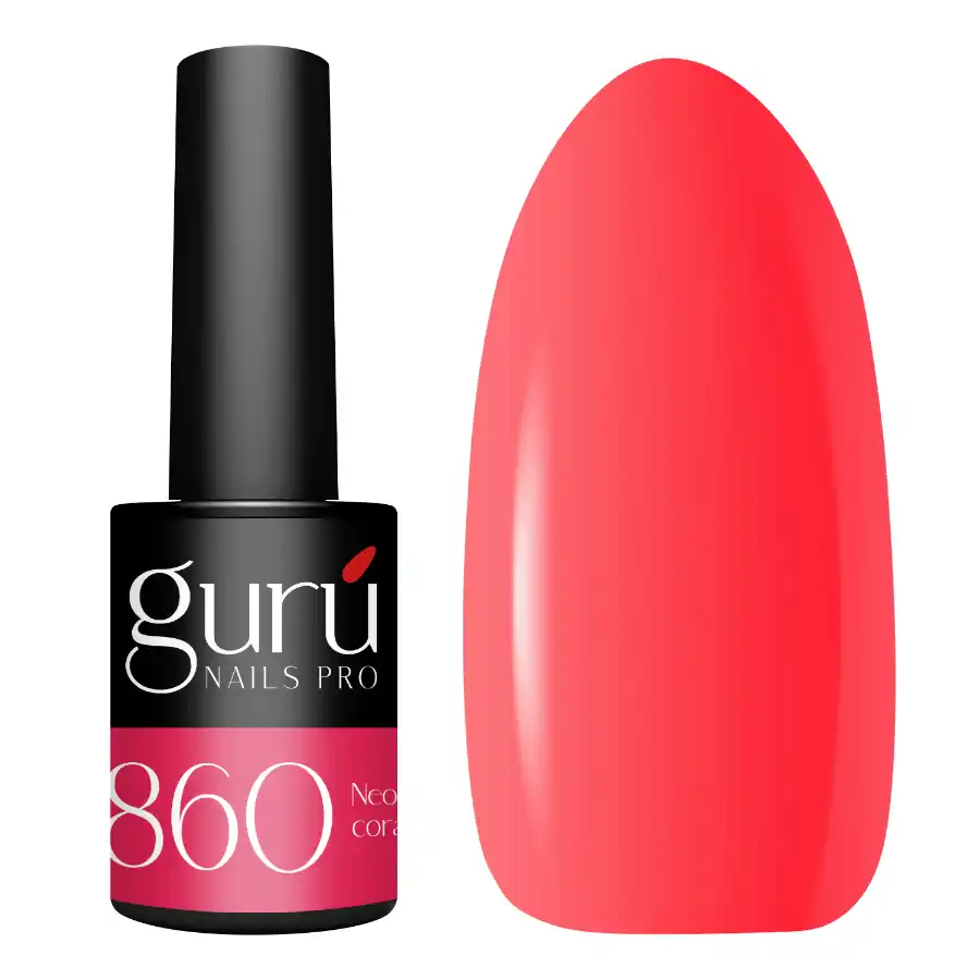 imagen esmalte semipermanente 860 neon coral guru tip