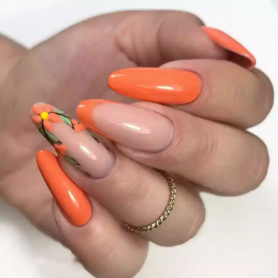 imagen guru manicura semipermanente 875 coral summer flores