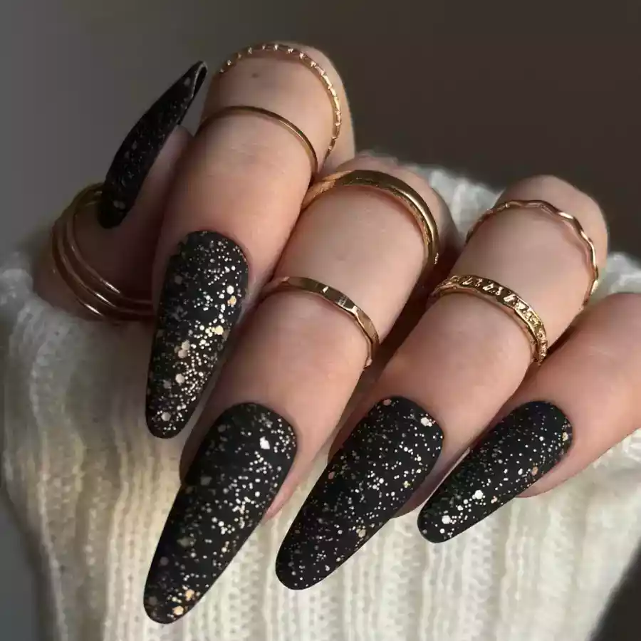 imagen guru manicura semipermanente 900 pure black mate glitter